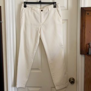 J. Crew, cream 100% cotton ankle pants. 8